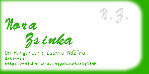 nora zsinka business card